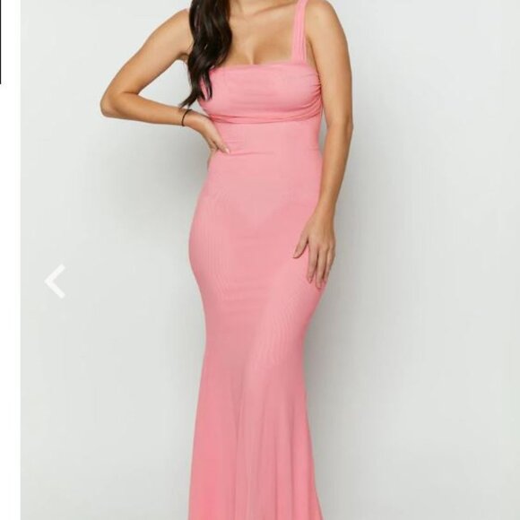 Beverly Pink Mesh Maxi Dress - Picture 1 of 4